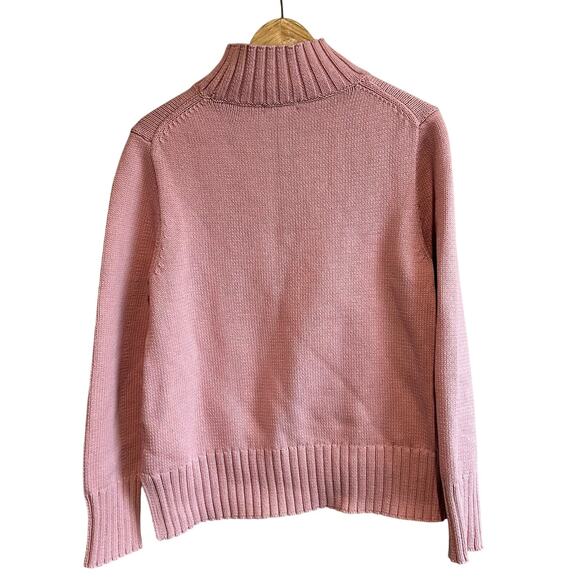 J. Crew Cotton Turtleneck Sweater Pink M CE700 - Picture 7 of 9